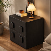 Retro Wood Bedside Table with Drawers for Bedroom